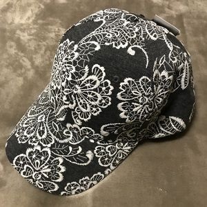 Stylish Hat with Floral Stitching